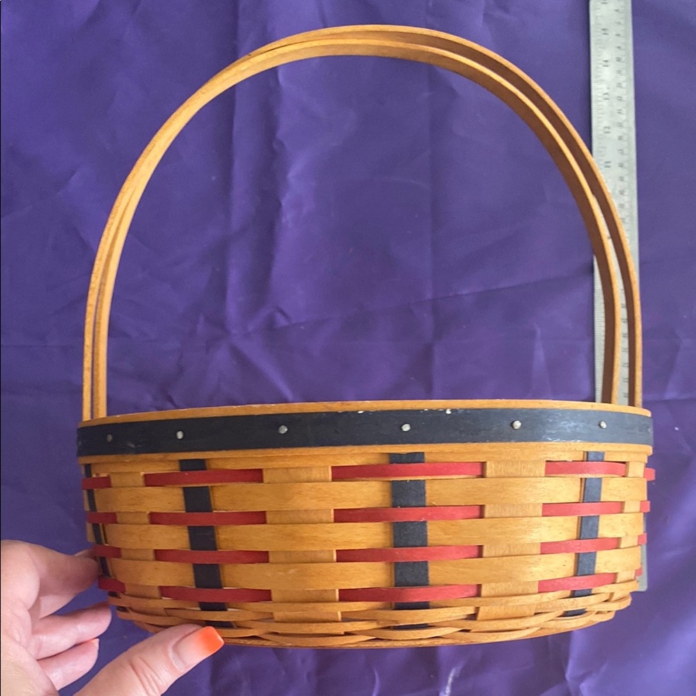 Handwoven Red and Black Basket